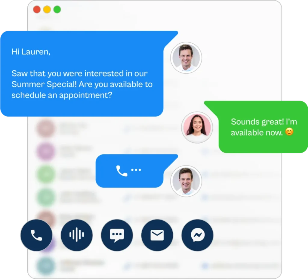 Unified inbox with calls, texts, voice, email, and Messenger conversations