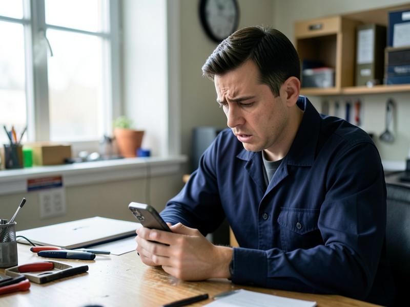 Business owner waiting on a quiet phone